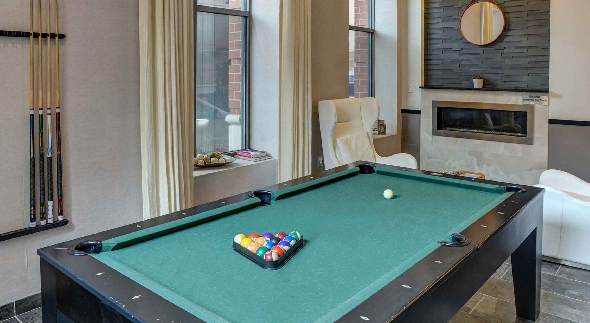 pool table in lounge