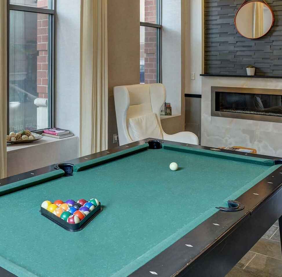 Pool table in lobby